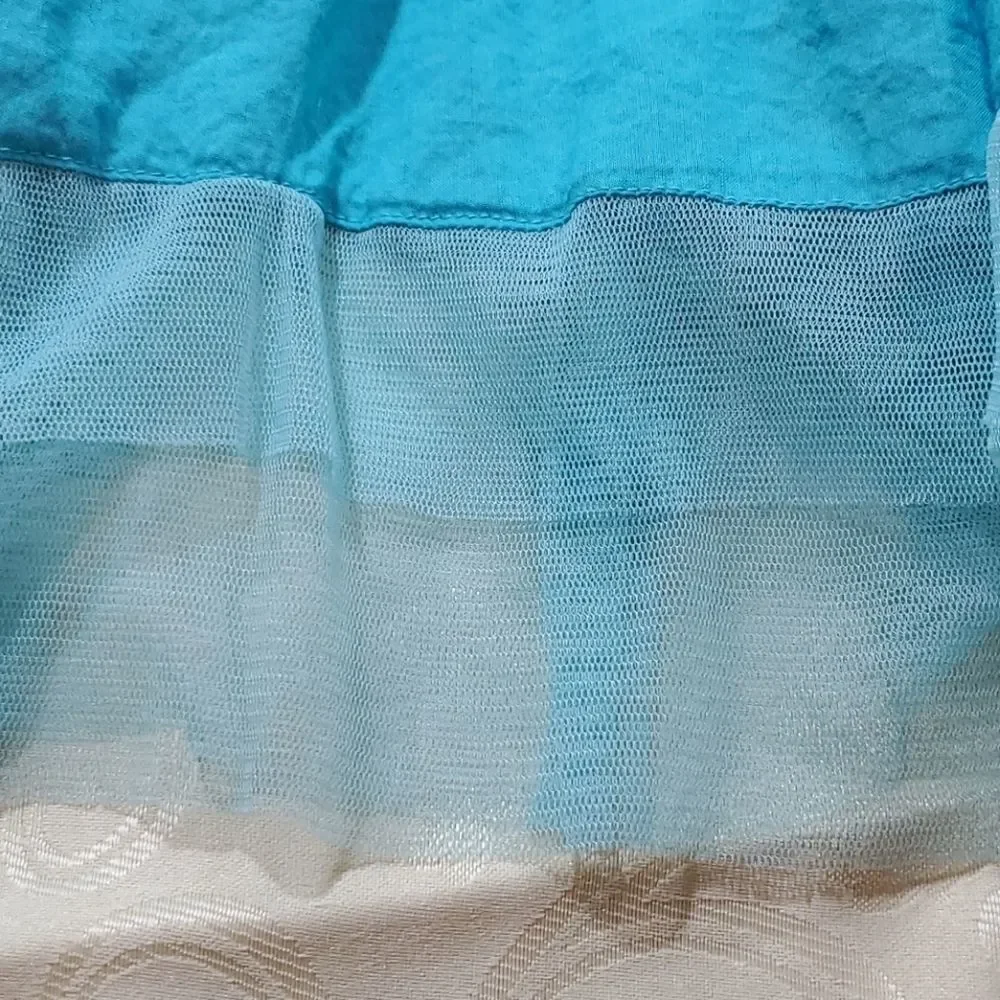 🦋Color Code Turquoise Layered Ruffle Skirt Medium - Picture 4 of 8